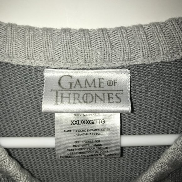 New Men's Medium Game of Thrones Dire Wolf Winter is Coming Sweater XXL - Picture 3 of 4